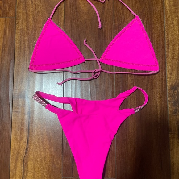 Pink Rhinestone Bikini Set - Picture 3 of 3